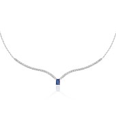 Colier tenis argint cu piatra albastra DiAmanti SMT-1021S-N-AS